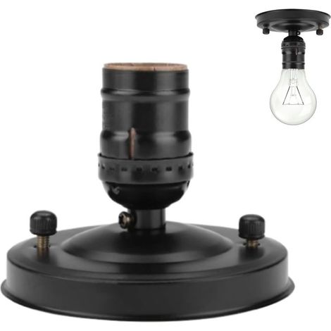 E26/E27 ceiling lamp holder, vintage wall lamp holder, decorative light bulb set, pendant light holder, black (1/5)