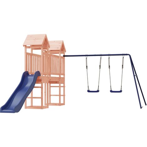 Aire de jeux d'extérieur balançoires toboggan portiques robuste jeux jardin 308 x 461 x 207 cm bois massif de douglas (1/5)