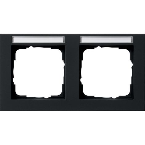 Gira Abdeckrahmen 2f waager. BSF Gira E2 Schwarz m [109209], 1092 09