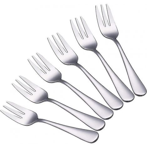 BEBUSINGOTO Dessertgabeln, 6-teiliges Dessertgabeln-Set aus Edelstahl, Kuchengabeln, Salatgabeln (1/5)