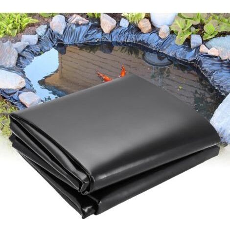 Bâche pour Bassin Jardin,2X10m 6X12m 10X16m 14X14m Liner De en HDPE Robuste,Revêtement Extérieur Membrane Jardins Aquatiques (Color : Black, Size 7X7m) Noir 1X1m