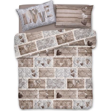 Trapunta Invernale Linea Pensieri Delicati Disegno Shabby Love Colore Beige, misuraSingolocoloreBeige (1/2)