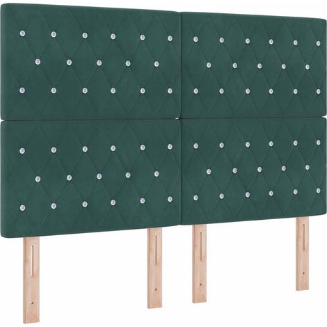 Maison Exclusive - Cabecero LED con tiras LED Verde oscuro 144 cm