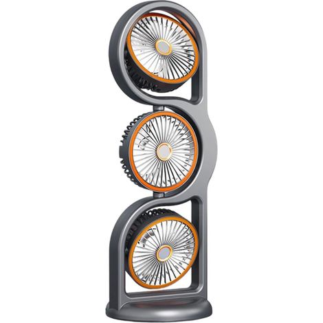 Ventilatore a torre oscillante portatile – Inclinabile a 360° e oscillazione automatica a 105° – Ventilatore da tavolo compatto – 5 velocità – Ricaricabile tramite USB – Ventilatore compatto (1/5)