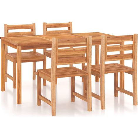 Maison Exclusive - Set da Pranzo per Giardino 5 pz in Legno Massello di Teak (1/5)