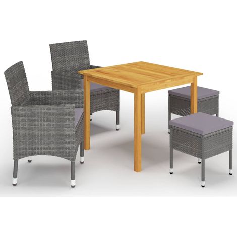 Set Mobili da Pranzo per Giardino 5 pz Grigio vidaXL (1/5)