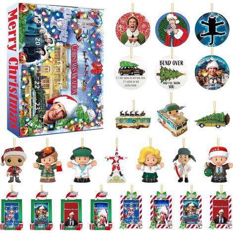 Adventskalender 2024 – Kreative Kollektion – Verschiedene Weihnachtsanhänger – Countdown zu den Überraschungen (1/5)