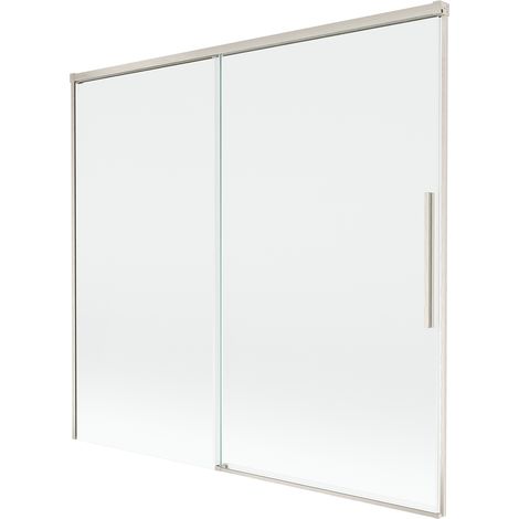 Mexen Rox mampara de ba帽o de 2 hojas correderas 170 x 150 cm, transparente, n铆quel cepillado - 8C9-170-001-97-00