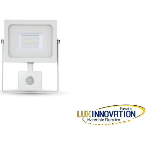 Faro Led proiettore 20W con sensore  Bianca