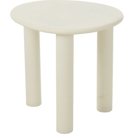 Table basse bois design épuré contemporain Blanc cassé 43x51x50 cm (1/3)