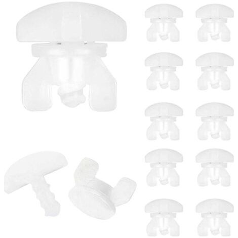 Arrêts Intermédiaires, Lot de 20, Blanc, Arrêt de Rideau, Convient pour un Maximum de 6 Rideaux avec Rails de Roulement, Chambre de Roulement d'une Largeur Minimale de 16 mm, Hauteur de 6mm, Arr (1/5)