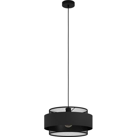 Lampe pendante noire Bazely Ø 40cm - 1x E27 - 43668
