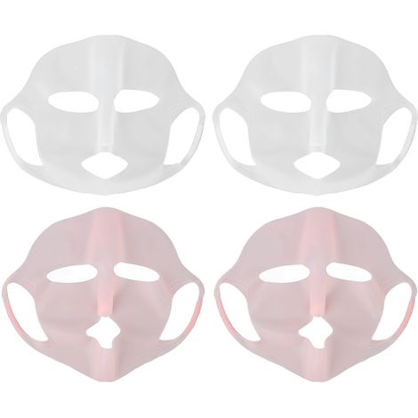 Masque facial en silicone pour feuille - 4 pièces, couvre-visage hydratant, support pour masques tissu (1/5)