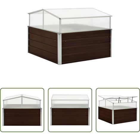 Gartenhaus - Gewächshaus Braun 100 x 100 x 85 cm Verzinkter Stahl (1/5)