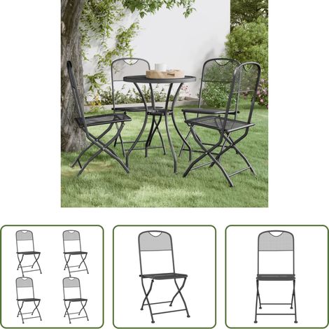 Klappbare Gartenstühle - Klappbare Gartenstühle 4 Stk. Streckgitter Anthrazit (1/5)
