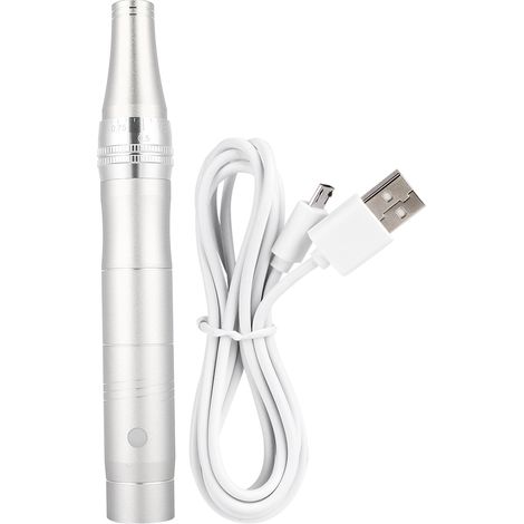 Stylo à Micro-aiguilles Électrique pour Réparation Cutanée et Élimination des Taches - Appareil de Beauté Argenté (1/5)