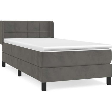 Maison Exclusive - Cama box spring con colchón terciopelo gris os (1/5)