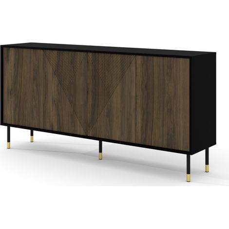 Commode de rangement Meuble universel WODUN 180x40x88cm couleur noix (1/5)