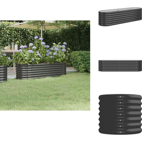 Lit surélevé de jardin Acier enduit de poudre Anthracite - Jardinière Surélevée - Bac À Fleurs - Pot De Fleurs Extérieur - Décoration Jardin - Balcon (1/5)