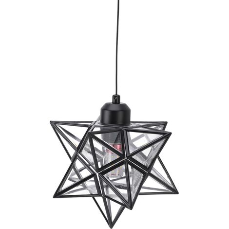 Suspension Étoile de Moravie, facile à installer, protection des yeux, lampe suspendue Étoile de Moravie pour chambre ou cuisine, noire (1/5)