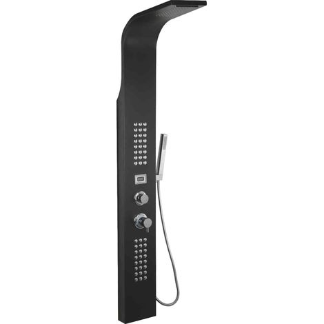 Duschpaneel 165,5 cm aus Aluminium 161 x 53,5 x 21 cm mod. Nilo Schwarz