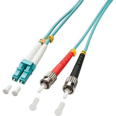 Lindy 1m OM3 LC-ST Duplex InfiniBand Fibra Óptica Turquesa