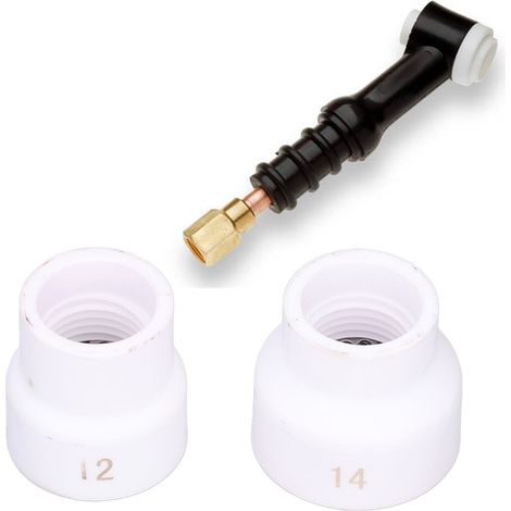 2 Pièces Bec de Soudage TIG 12/14 en Céramique, Accessoires pour Torches WP9/17/18/20/25/26 (Blanc)