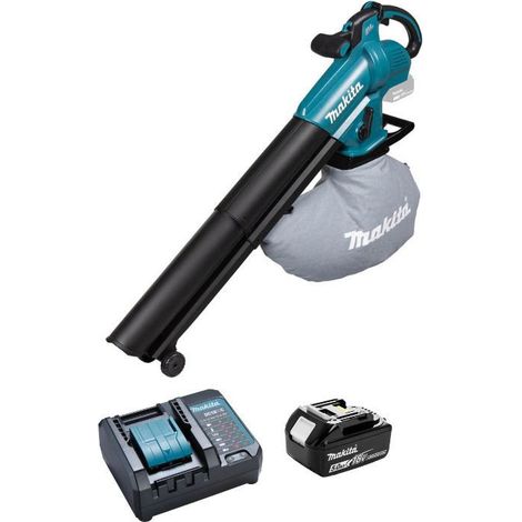 Makita – Souffleur broyeur à batterie 18V avec 1 batterie 5.0Ah – Moteur Brushless – Broyage performant – DUB187T001
