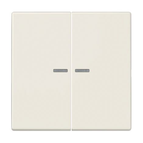 JUNG HOME Pulsador doble, con guía de luz, Duroplast, serie LS, blanco BT LS 17102