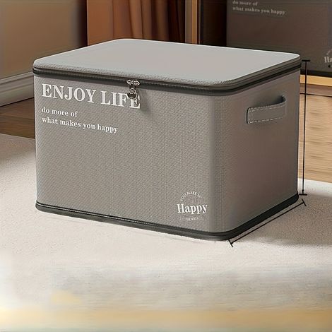 50L Large Capacity Fabric Storage Box with Combination Lock, suitable for storing blankets, foldable storage box with handle, for bedroom wardrobes.