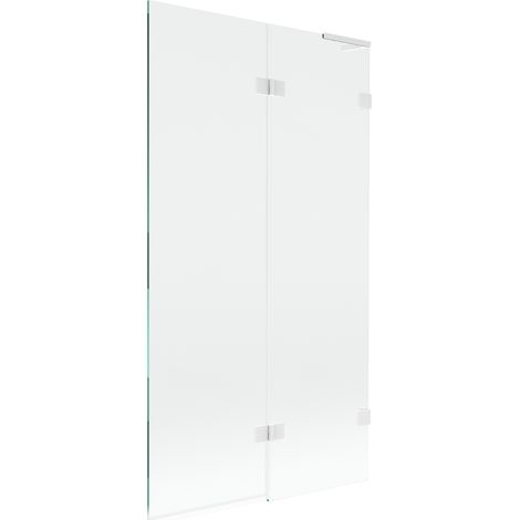Mexen Lunar L paroi de baignoire 2 volets droite 100 x 150 cm, transparent, blanc - 897L-100-100-20-00-P (1/5)