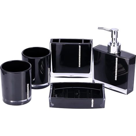 Ensemble de salle de bain élégant et beau - Acrylique noir mat, parfait pour répondre à vos besoins et décorer votre maison (1/5)