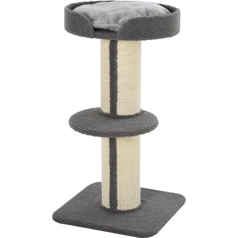 TIRAGRAFFI AD ALBERO PER GATTI CON CUCCIA CUSCINO RIVESTIMENTO GRIGIO (1/5)