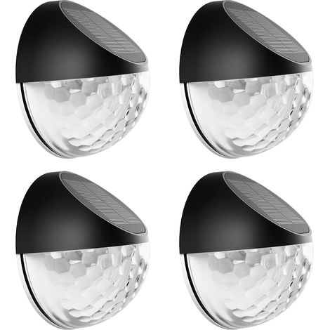 Lampe Jardin Solaire, Eleganted Auto On/Off Lampe Solaire Extérieur 4 Pack, Imperméable Lumières décoratives pour Mur Clôture Sentier Pas Patio Cour Porche Escaliers (1/5)