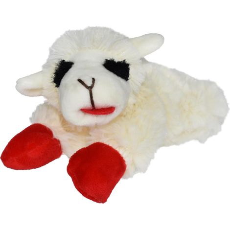 Plüschtier „Lammkotelett“ für Hunde – Quietschspielzeug für alle Hunde – Extra weiches Plüschtier – Kuscheliges und verspieltes Stofftier – Niedliches Haustierspielzeug (15 cm, Creme) (1/5)