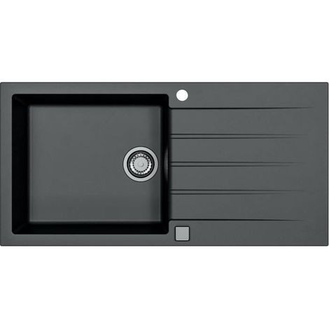 Evier a encastrer - Granit - Noir - 1 grand bac - 100 x 50 cm - CADIT - STRADOUR
