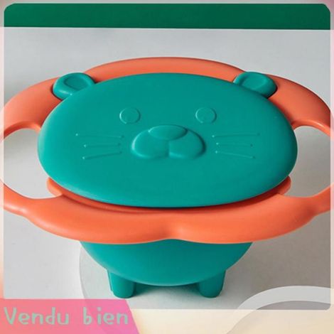Garosa Bol anti-déversement rotatif pour enfant Bol résistant aux déversements pour enfants, alimentation articles cuisine Vert (1/4)