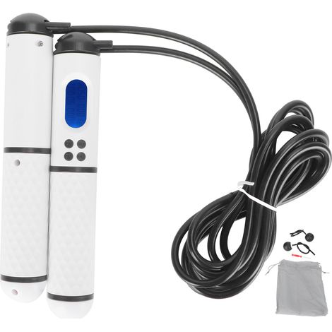 Corde à Sauter Électronique Intelligente avec Compteur, Équipement de Fitness pour Saut à la Corde, Blanc et Noir (1/5)