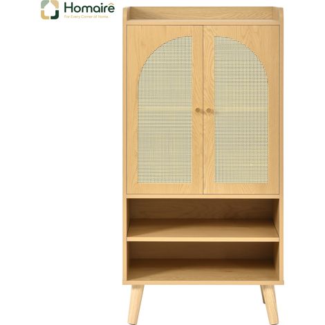 Flur- Garderobenschrank natur aus Polyester 60 x 40 x 121 cm HOMAIRE (1/5)