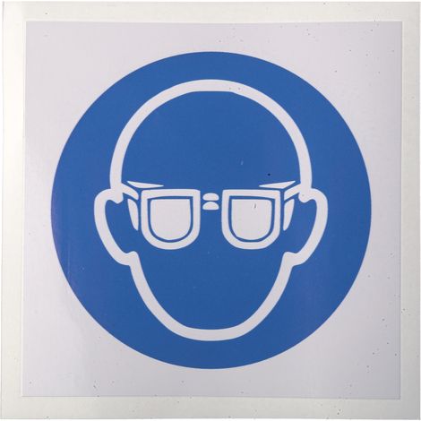 Panneau obligation, avec pictogramme : Lunettes de sécurité obligatoires , Auto-adhésif, en Vinyle ( Prix pour 1 ) (1/2)
