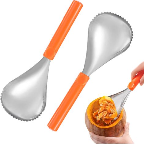 Set da 2 pezzi: pelapatate, levatorsoli manuale, cucchiaio, separatore di polpa, acciaio inossidabile, paletta per zucca, raschietto, tagliaverdure, pelapatate