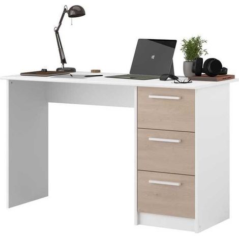 Parisot Essentiel Schreibtisch Weiß und Eiche 121 cm (1/3)
