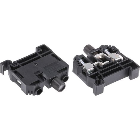 Bloc de jonction rail DIN à fusible RS PRO, 0.5  10mm², A visser, Noir