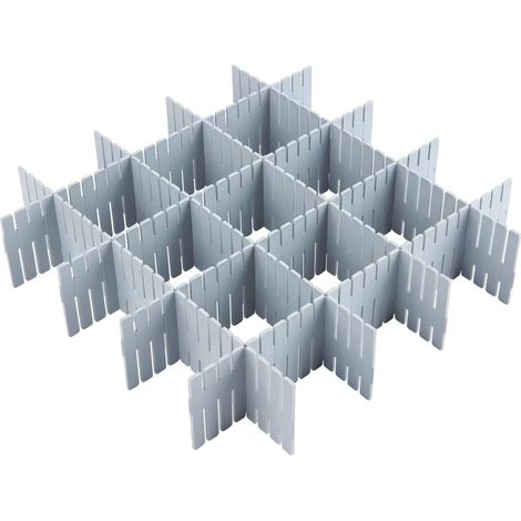 10 Séparateur Tiroir, Ajustable, Plastique PP, Gris, Pour Cuisine Chambre Bureau