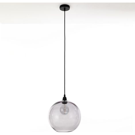 Lámpara colgante de vidrio ahumado Ø30 cm diseño moderno Yuna (1/5)
