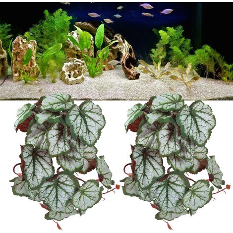 Lot de 2 pièces (une unité) à vendre : plantes aquatiques artificielles, reptiles, plantes d’aquarium, lianes artificielles pour l’aménagement paysager, feuilles, décoration intérieure, racines et feu (1/5)