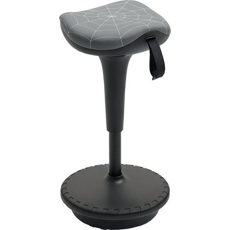 Sedia da ufficio girevole, sgabello ergonomico, altezza regolabile da 65,5 a 83,5 cm, inclinabile di 120°, grigio