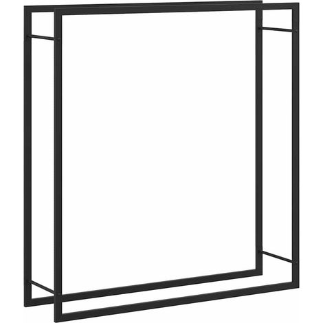 Feuerholzträger Schwarz Matt 110x28x116 cm Stahl
