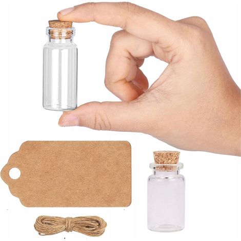Bottiglia di vetro con tappo, segnaposto, 1 pz. Fiala per spezie e tè, 13 ml (1/5)