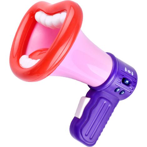 Klaxon pour enfants à voix modifiable, en forme de bouche, à plusieurs boutons, poignée antidérapante, cordon, modèle standard rouge. (1/5)